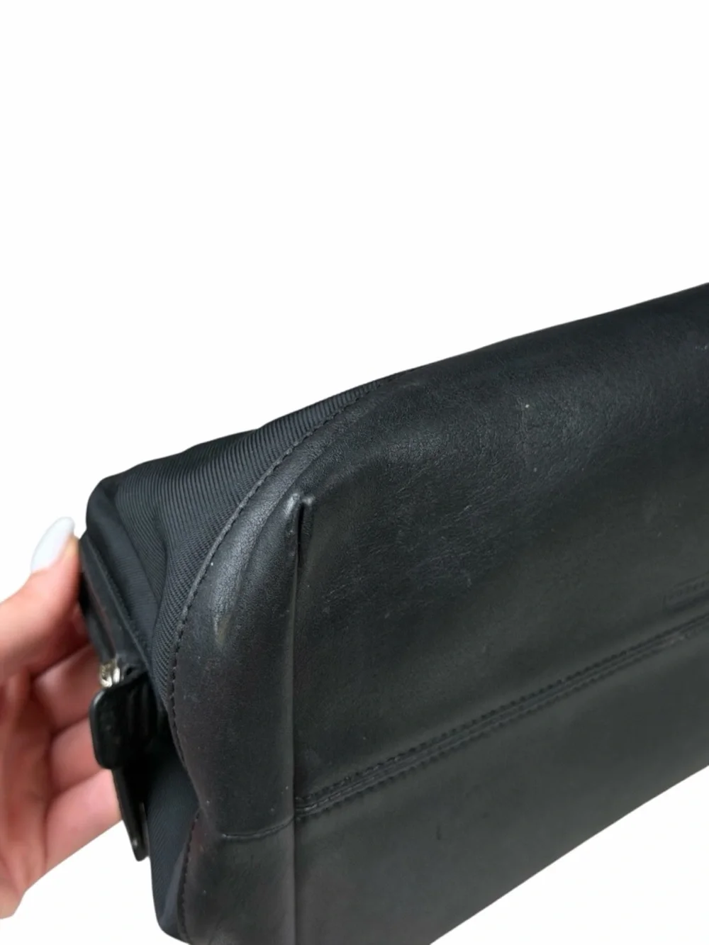 Coach Twill Travel Kit style # 5488 in Black Canvas/Leather